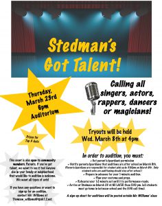Stedmans Got Talent Flyer 11x14
