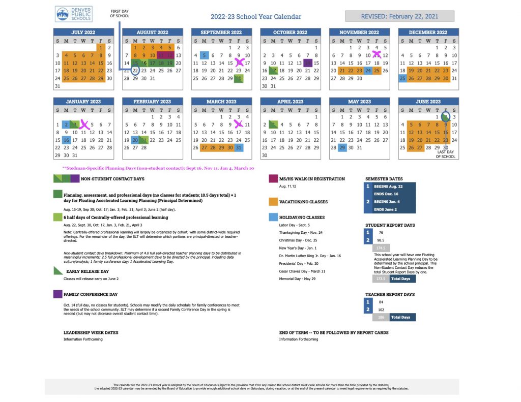 School Calendar – STEDMAN ELEMENTARY